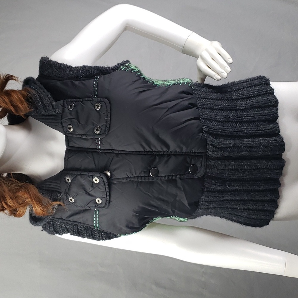 Free People Womens Size Medium Vest Fall Winter Dark Navy Blue Hoodie Knit